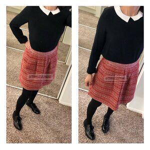 European Rust Tweed-like Mini Skirt